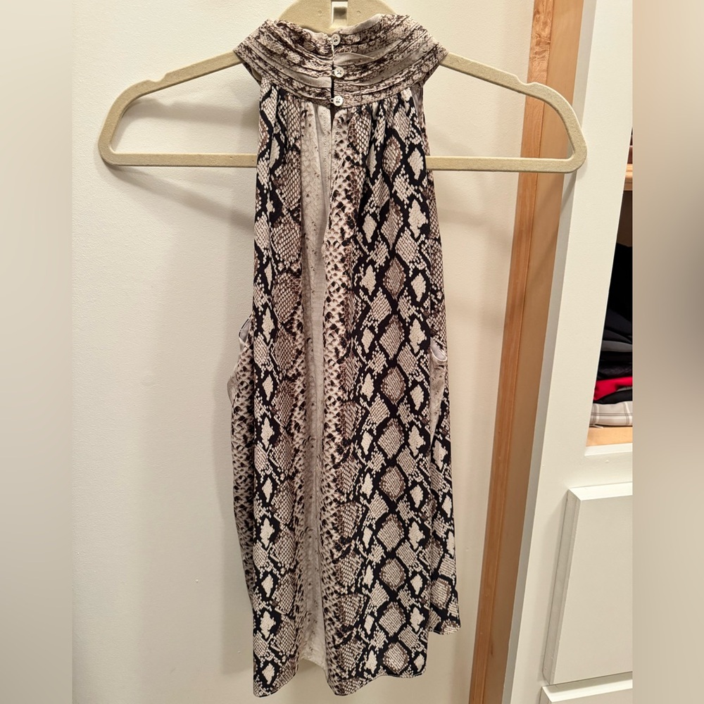 Joie Sleeveless Halter Neck Snakeskin Print Top EUC!! - Picture 4 of 9
